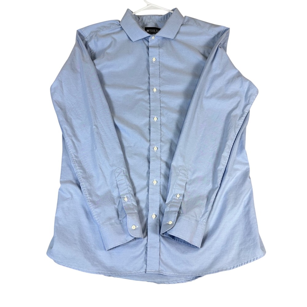 MTailor Mens Light Blue 100% Cotton Button Down Dress Shirt‎ Oxford Long Sleeve